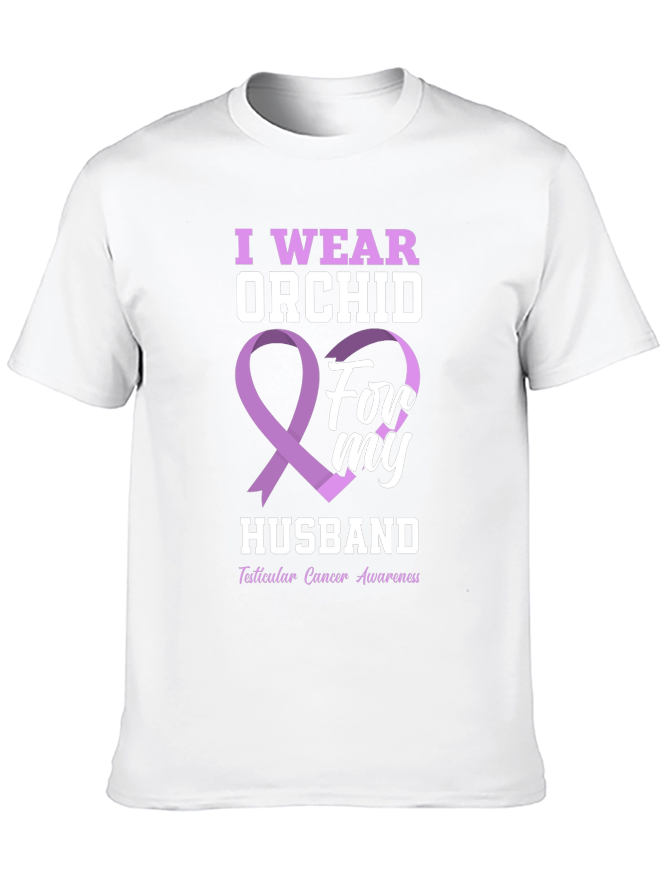 Orchid Ribbon Husband Cancer Awareness T-Shirt
