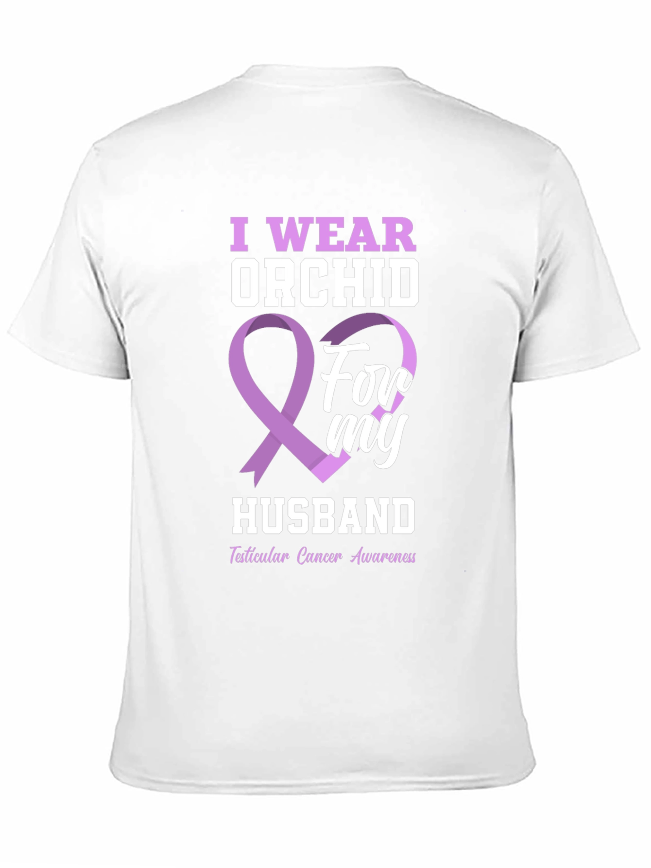 Orchid Ribbon Husband Cancer Awareness T-Shirt