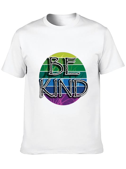 Be Kind Graphic Tee - Retro Stripe Design