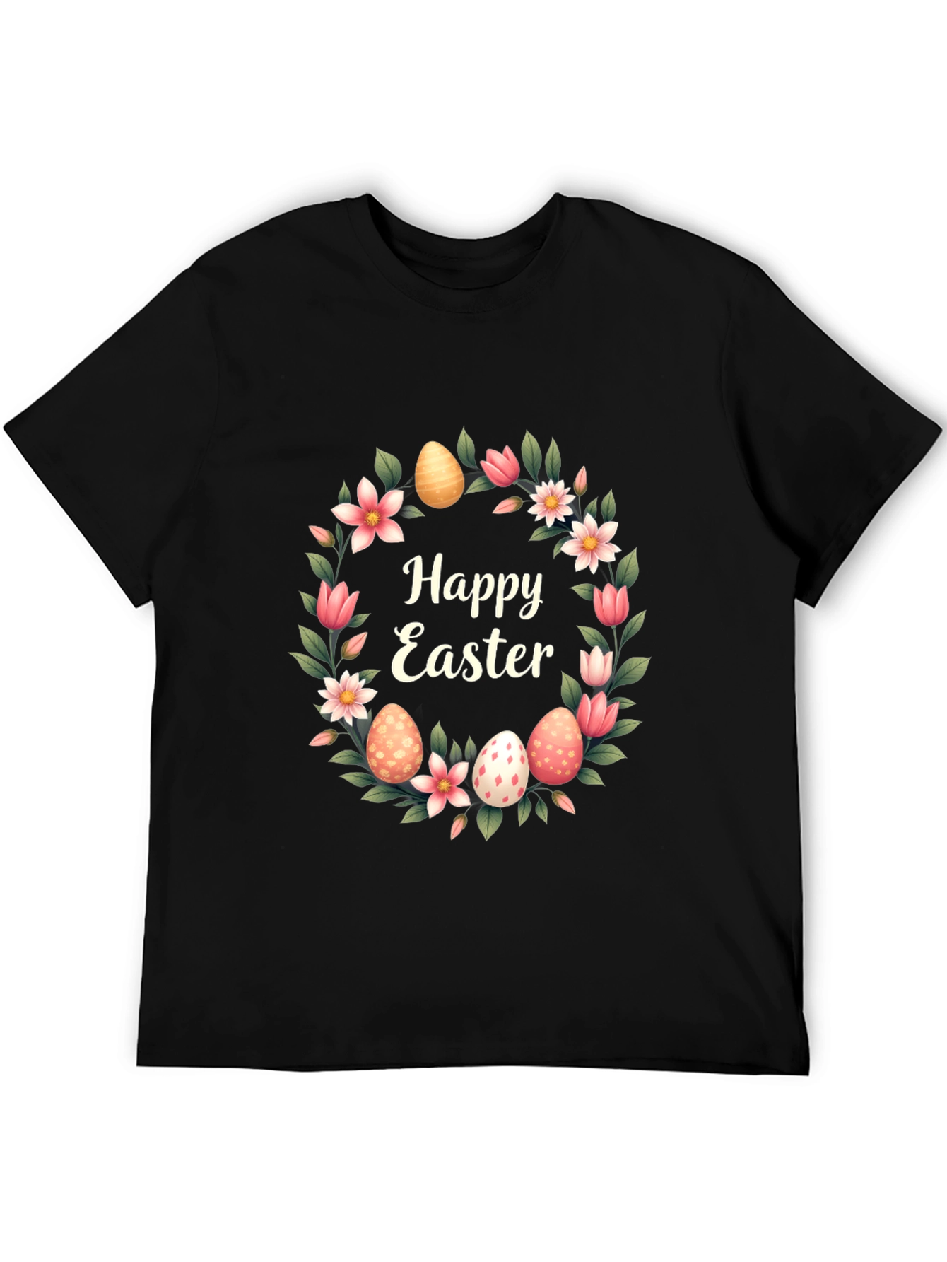Happy Easter Floral Wreath T-Shirt