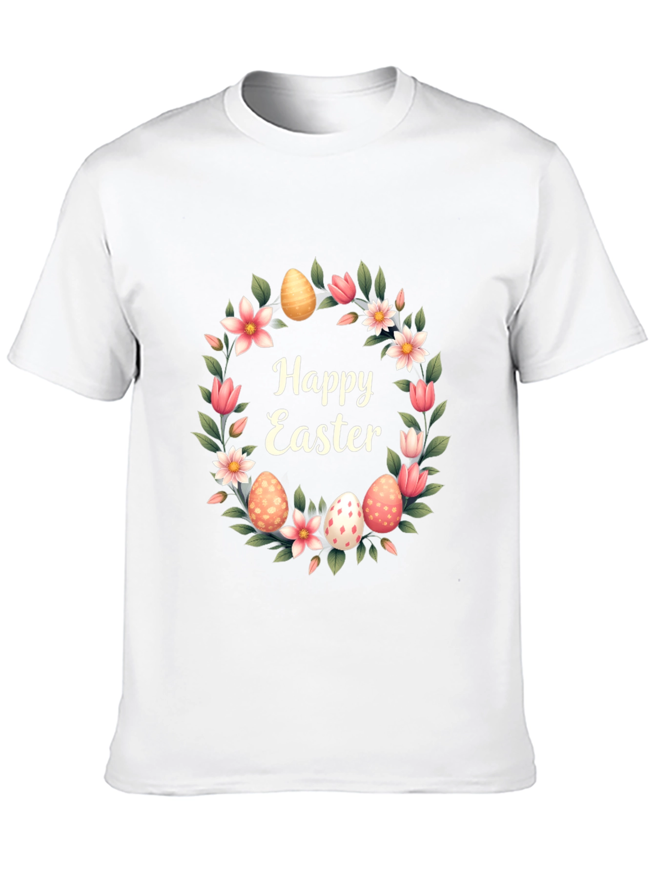 Happy Easter Floral Wreath T-Shirt