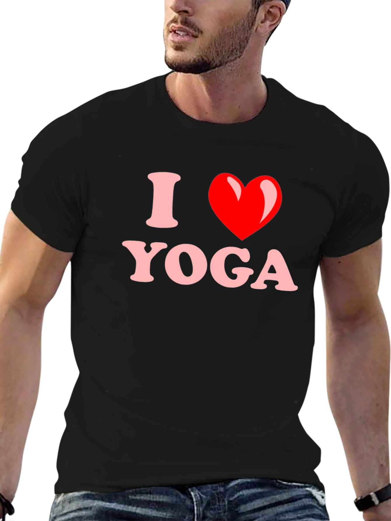 I Heart Yoga T-Shirt - Black Cotton Tee