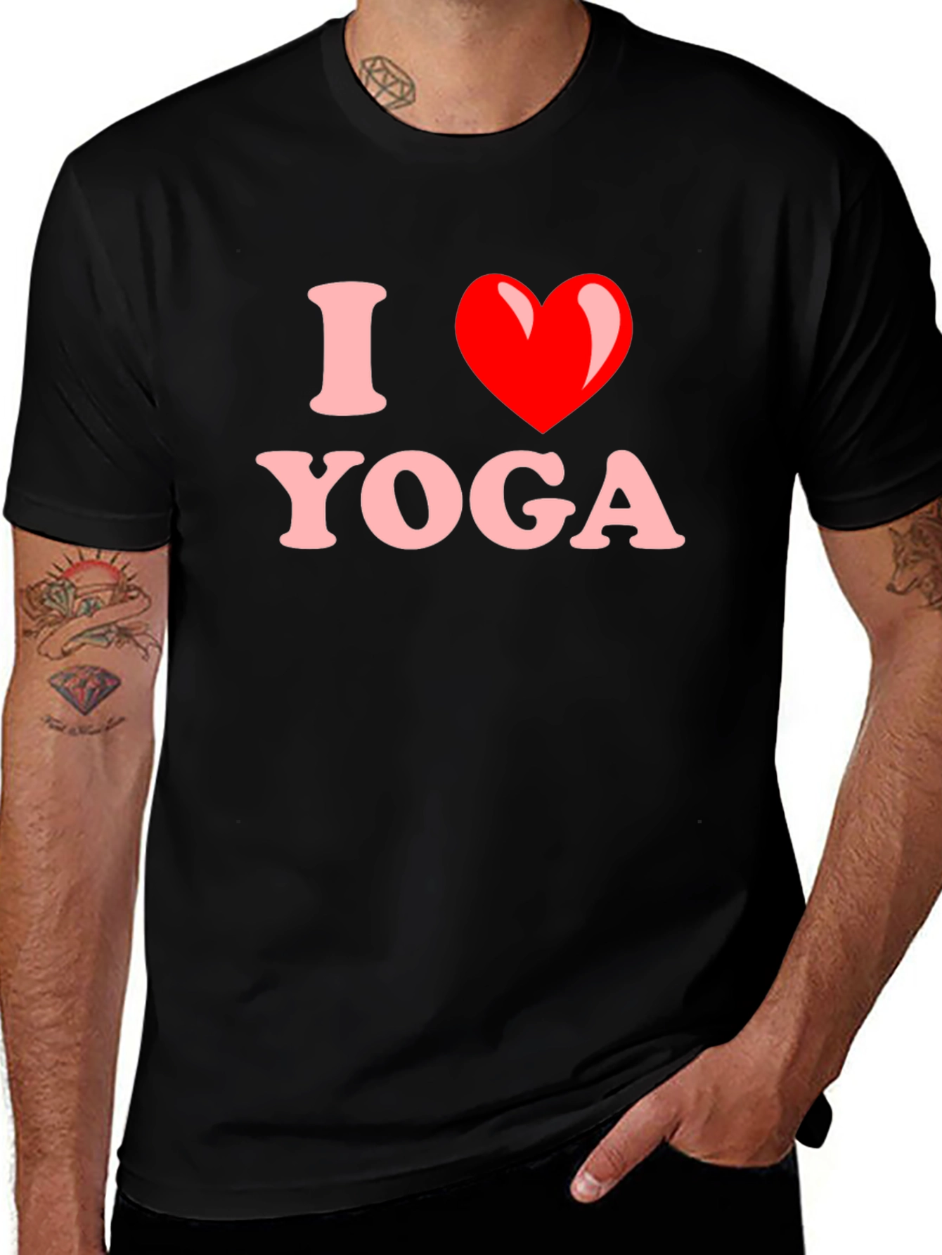 I Heart Yoga T-Shirt - Black Cotton Tee