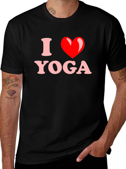 I Heart Yoga T-Shirt - Black Cotton Tee