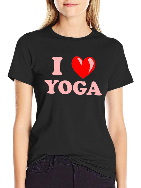 I Heart Yoga T-Shirt - Black Cotton Tee