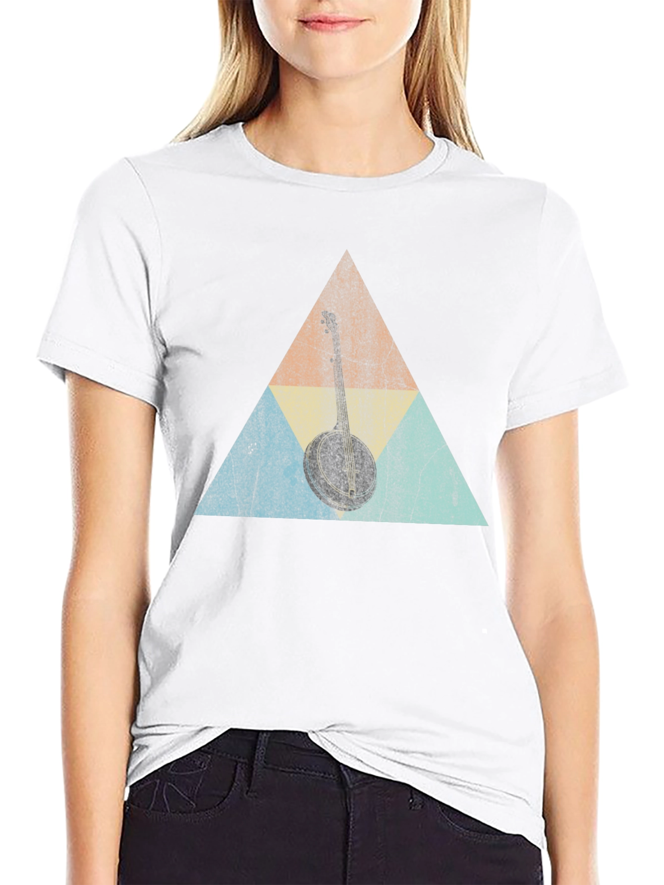 Banjo Triangle Graphic Tee - Retro Musical T-Shirt