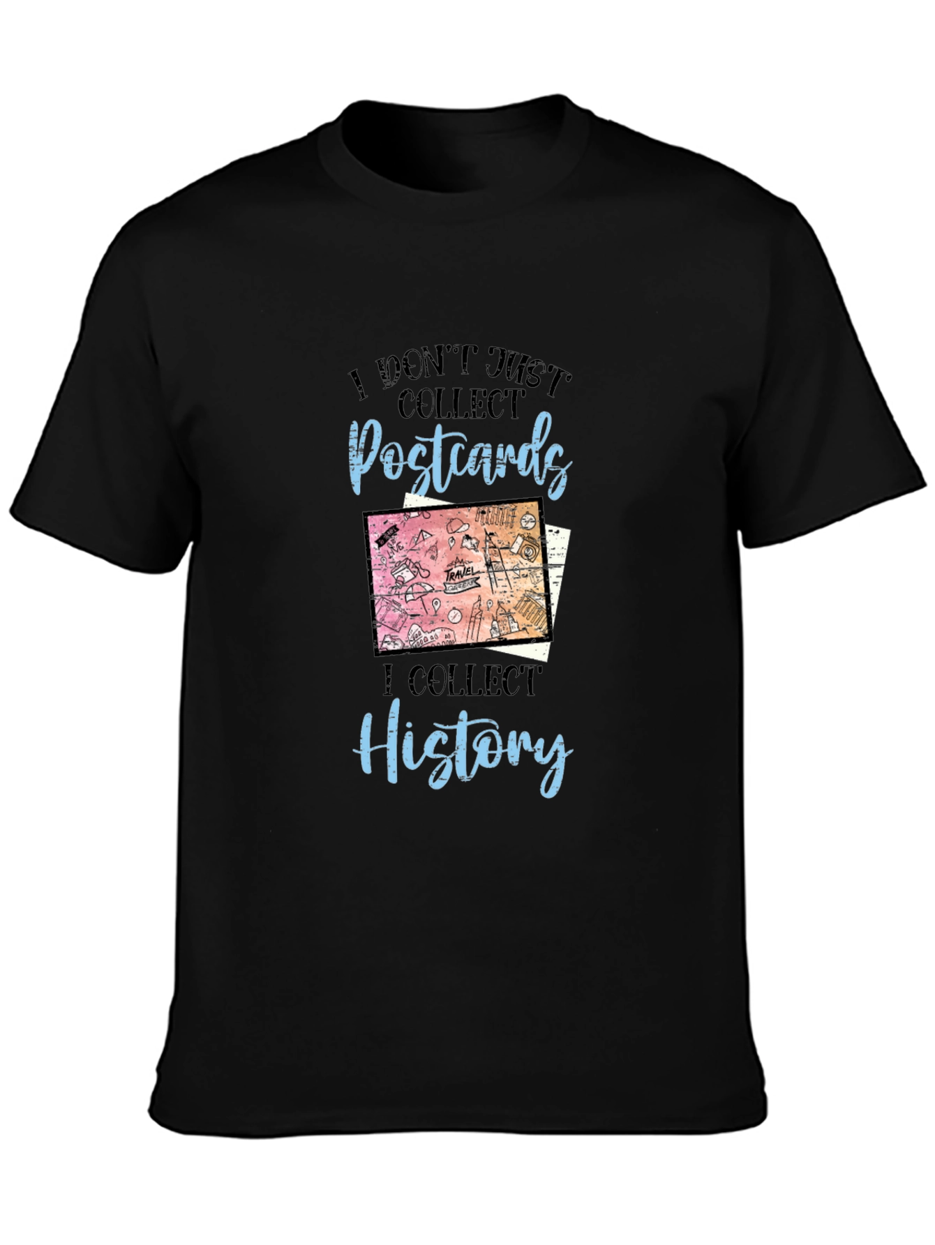 Postcard History Collector Graphic T-Shirt