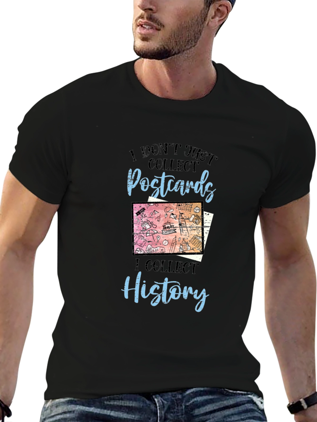 Postcard History Collector Graphic T-Shirt