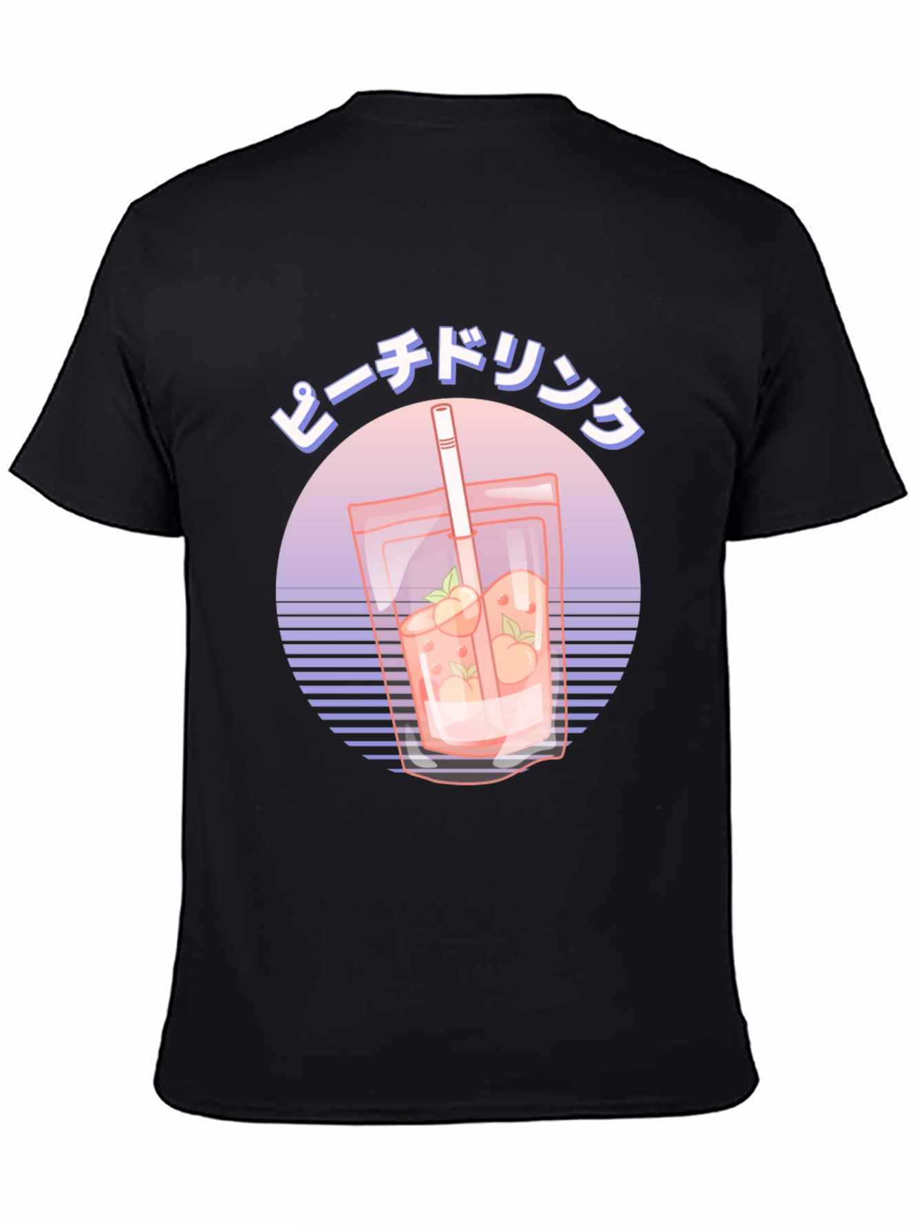 Peach Drink Graphic Tee - Retro Japanese Style