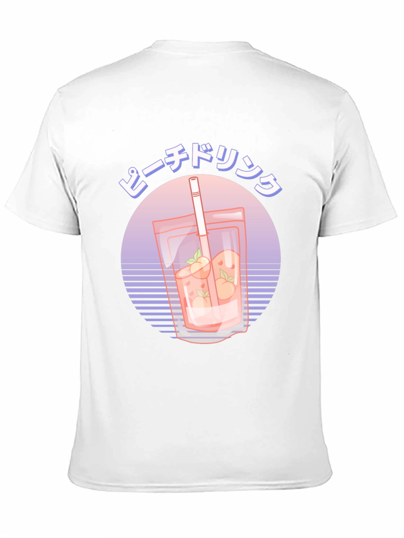 Peach Drink Graphic Tee - Retro Japanese Style