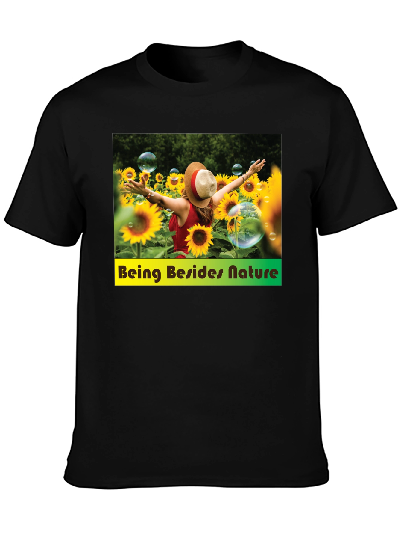 Sunflower Field Graphic Tee - Nature Lover Shirt