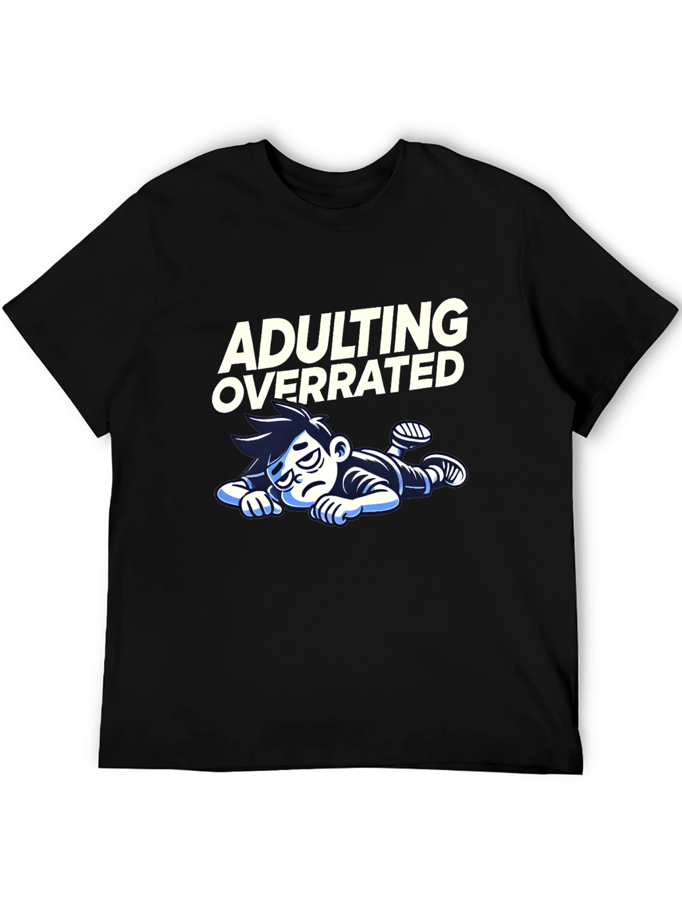 Adulting Overrated Graphic T-Shirt - Black