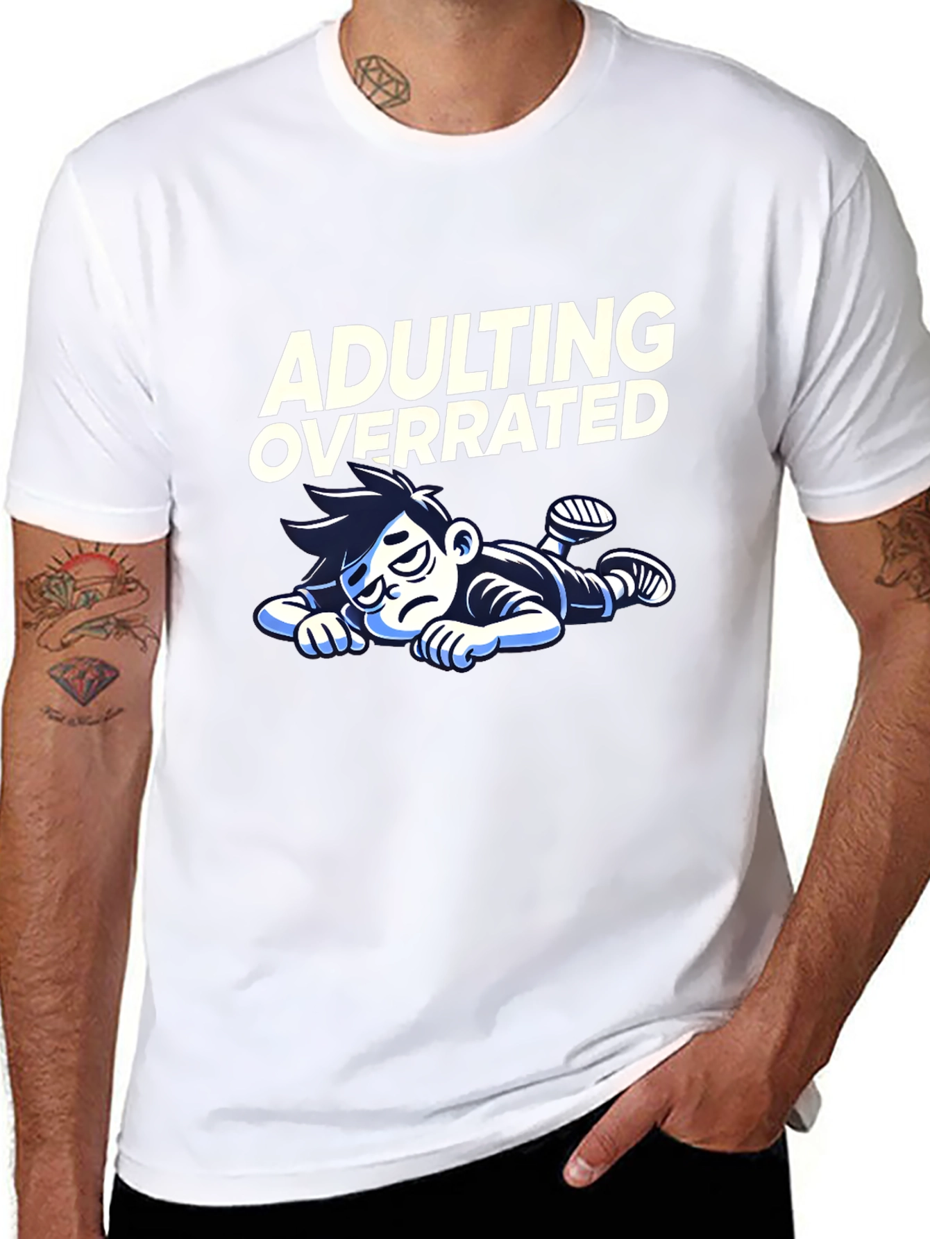 Adulting Overrated Graphic T-Shirt - Black