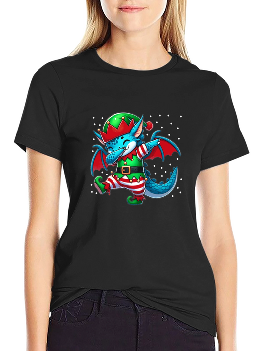 Elf Dragon Dabbing Christmas T-Shirt