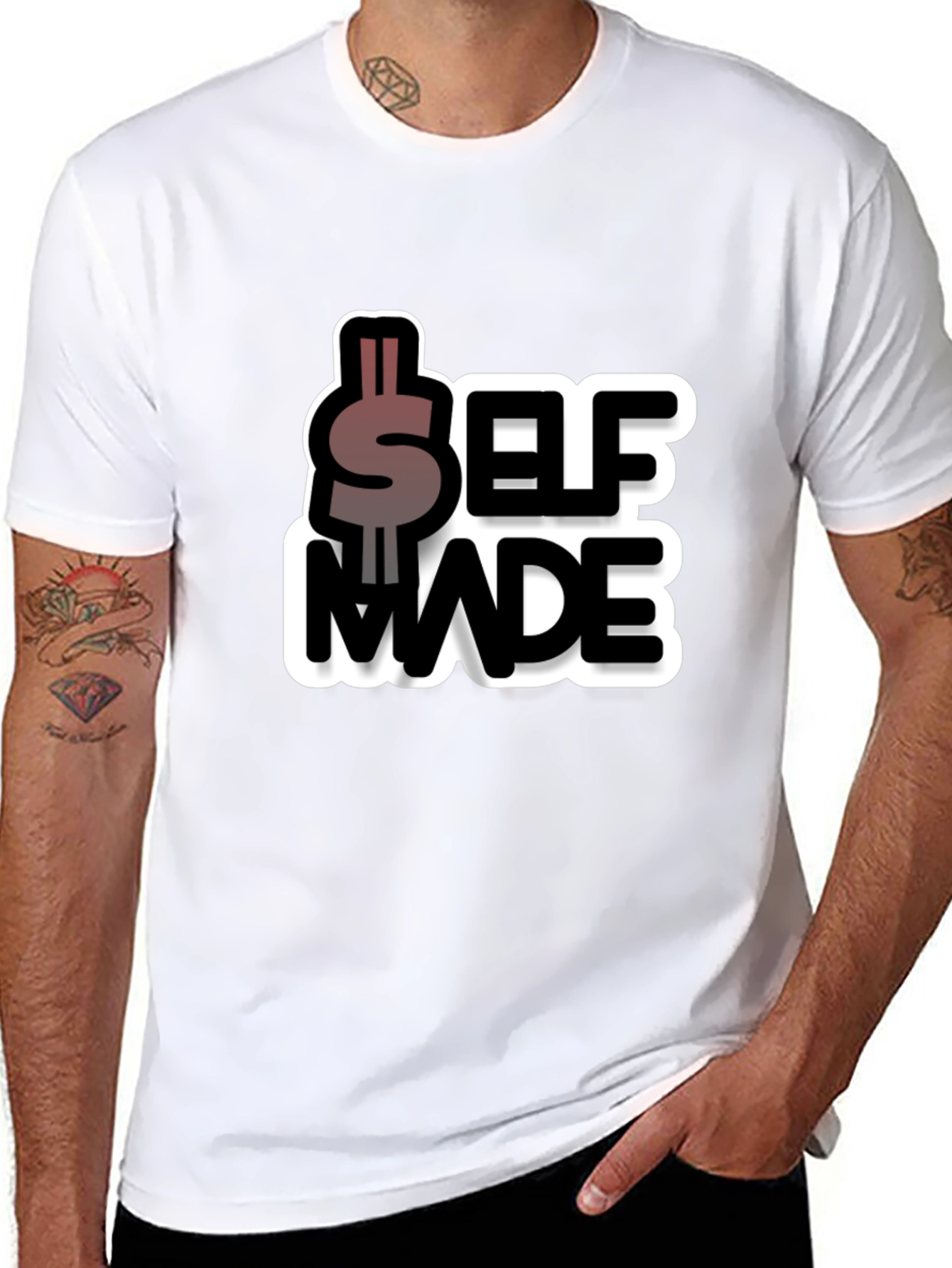 Self Made Graphic Tee - Black Cotton Blend