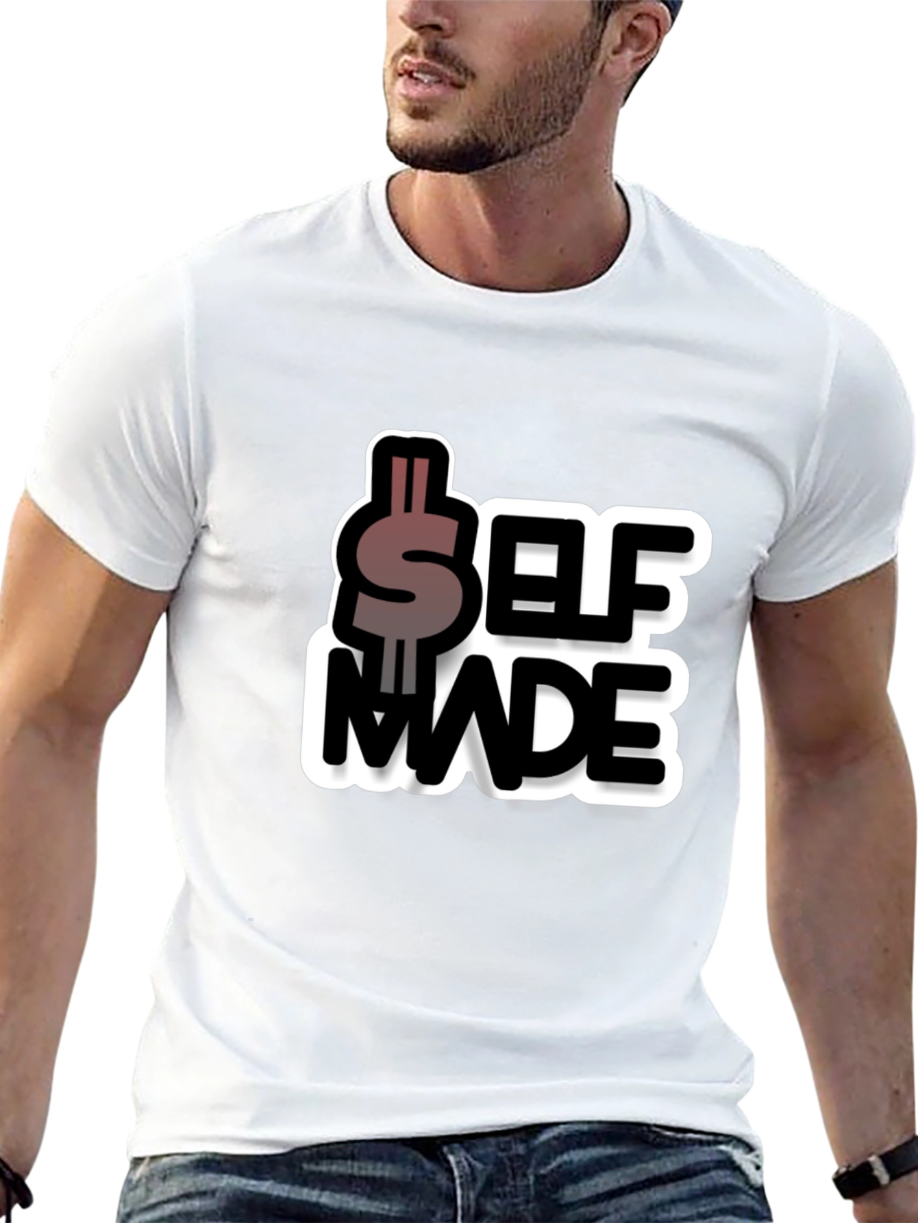 Self Made Graphic Tee - Black Cotton Blend