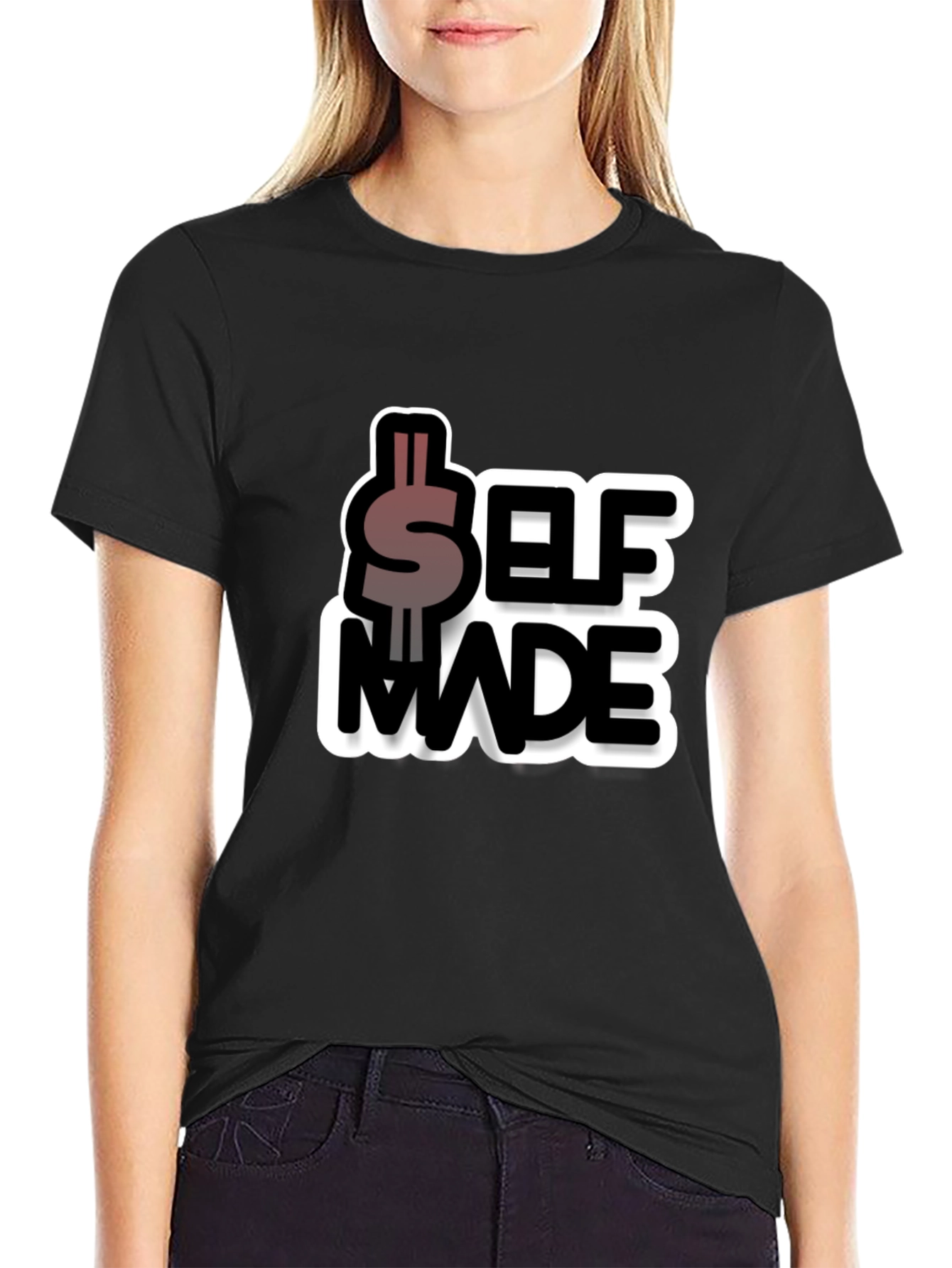 Self Made Graphic Tee - Black Cotton Blend