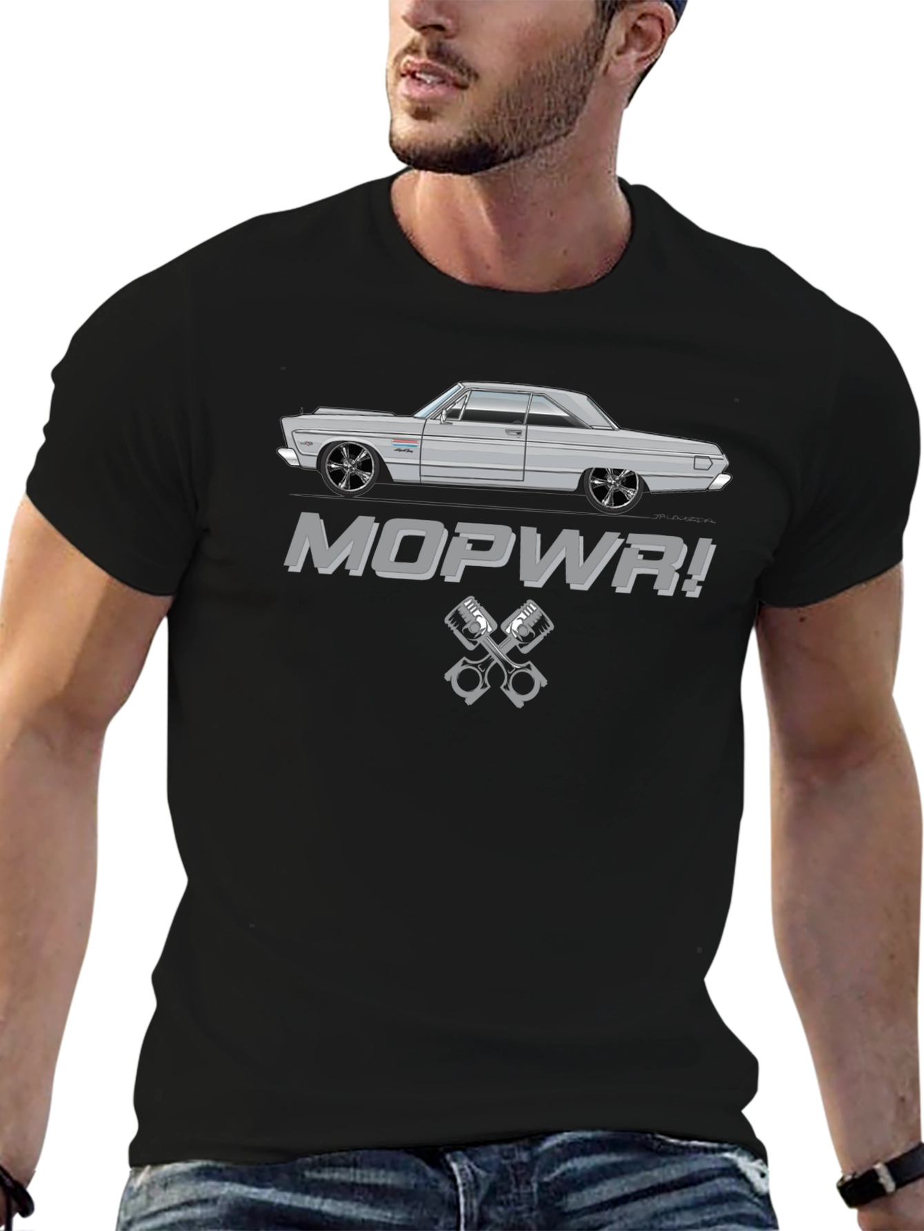 MOPWR! Classic Car T-Shirt - Cool Automotive Design