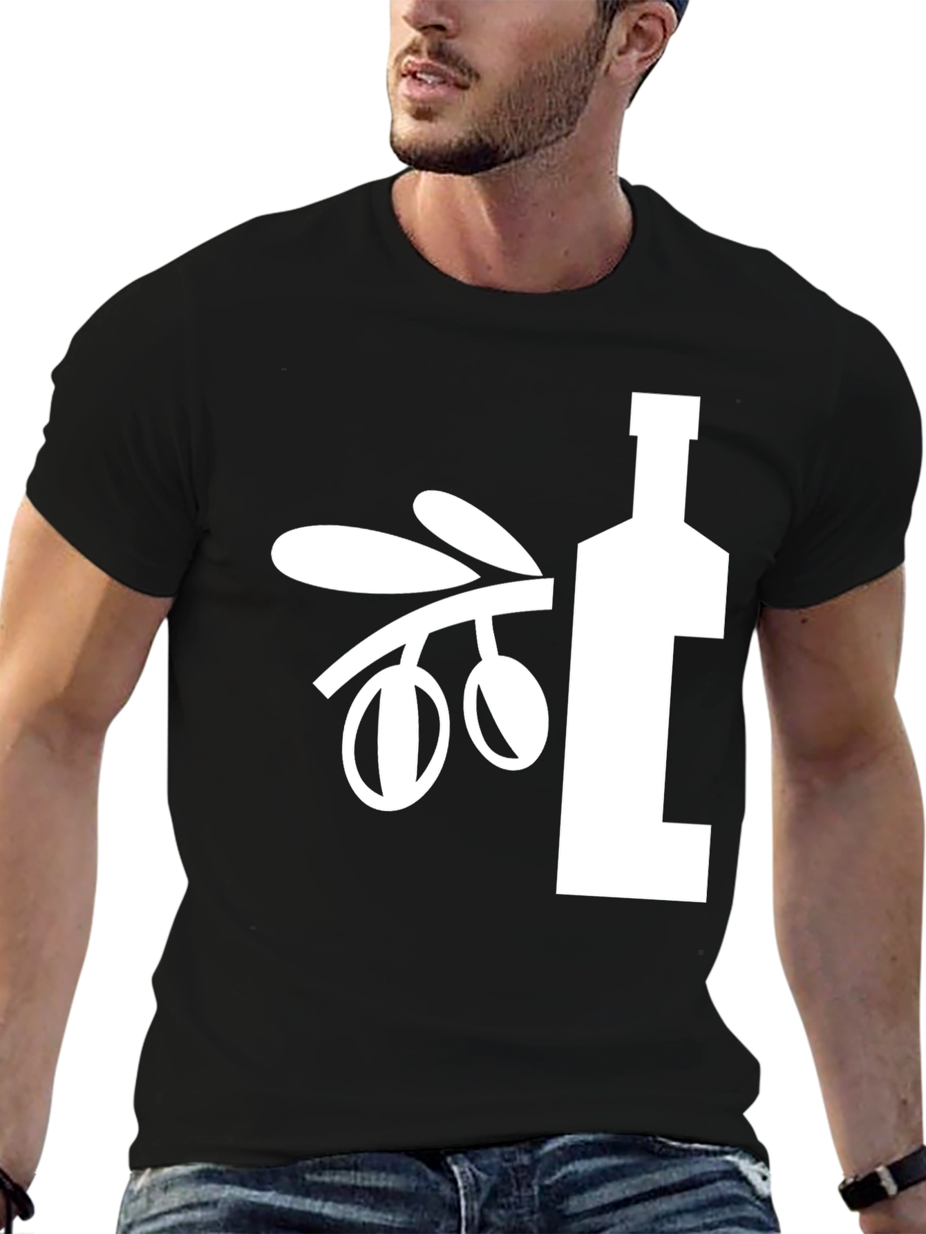 Olive Branch & Oil Bottle Graphic Tee