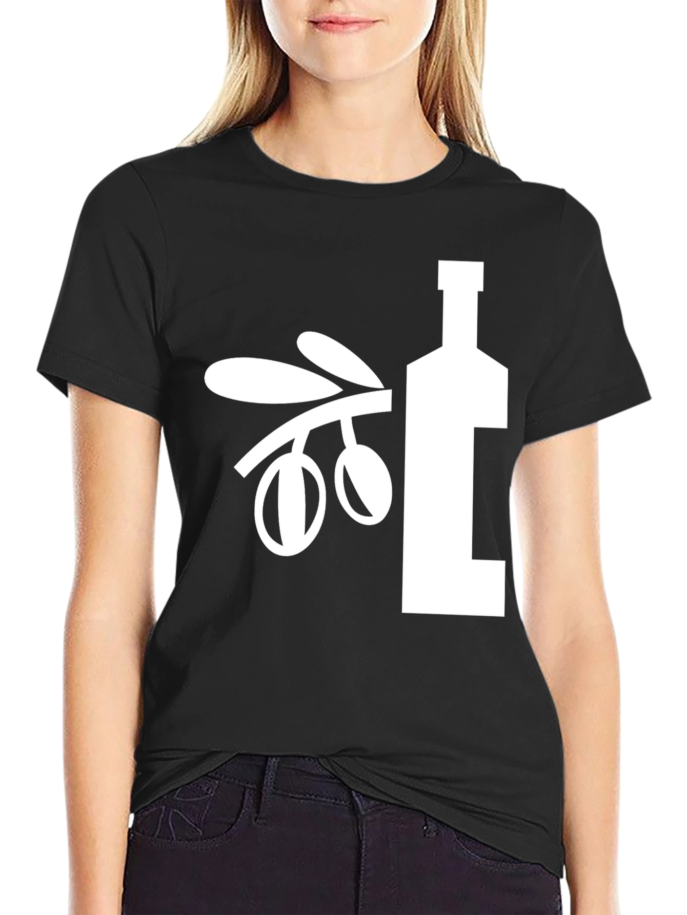 Olive Branch & Oil Bottle Graphic Tee