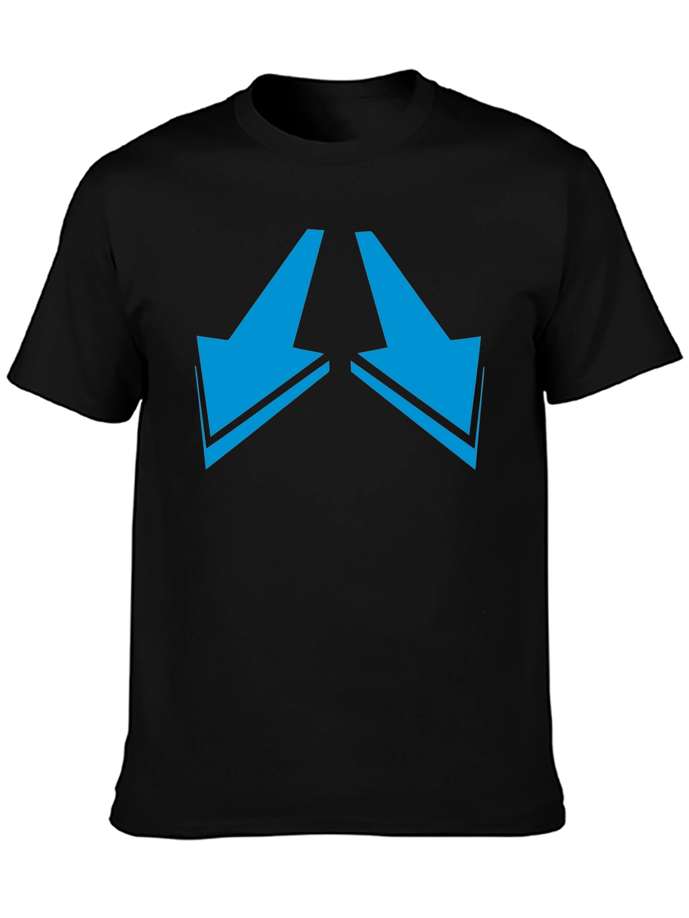 Black Tee with Arrows Pointing Down