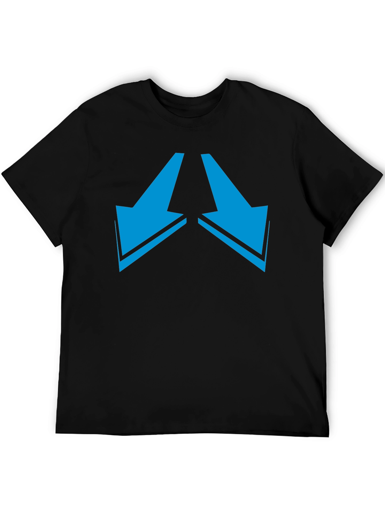 Black Tee with Arrows Pointing Down