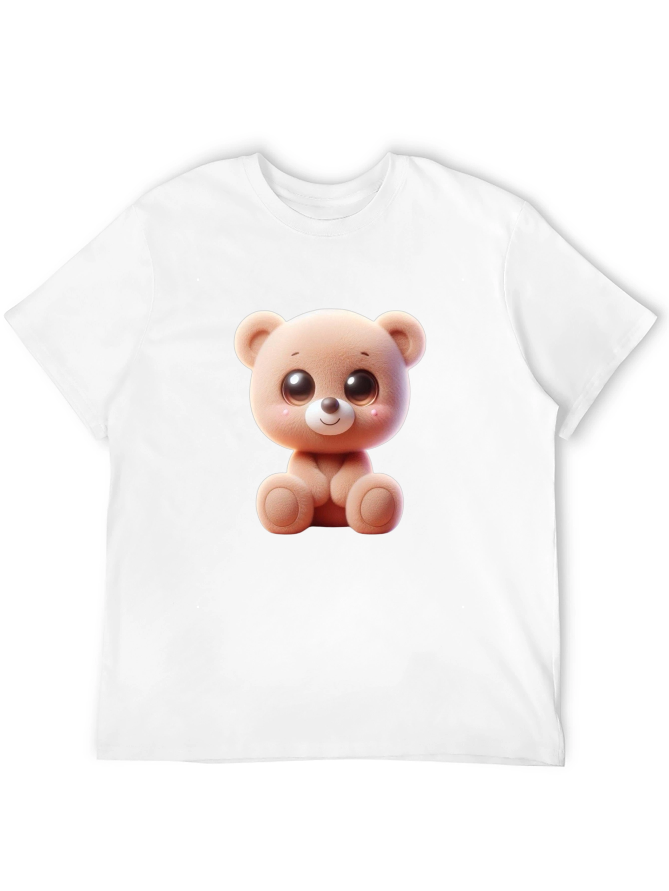 Cute Cartoon Teddy Bear Graphic Black T-Shirt