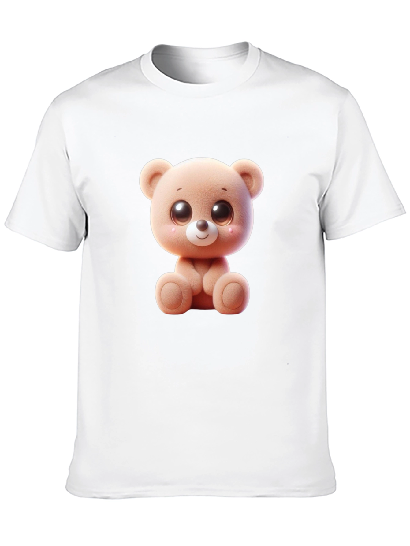 Cute Cartoon Teddy Bear Graphic Black T-Shirt