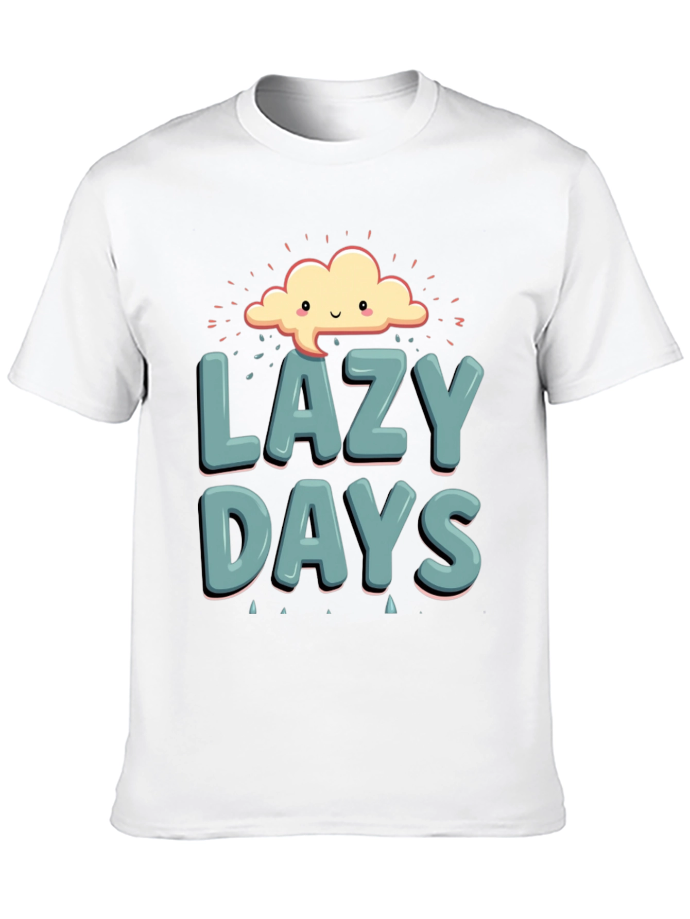 Lazy Days Graphic T-Shirt - Black Cotton Casual Tee