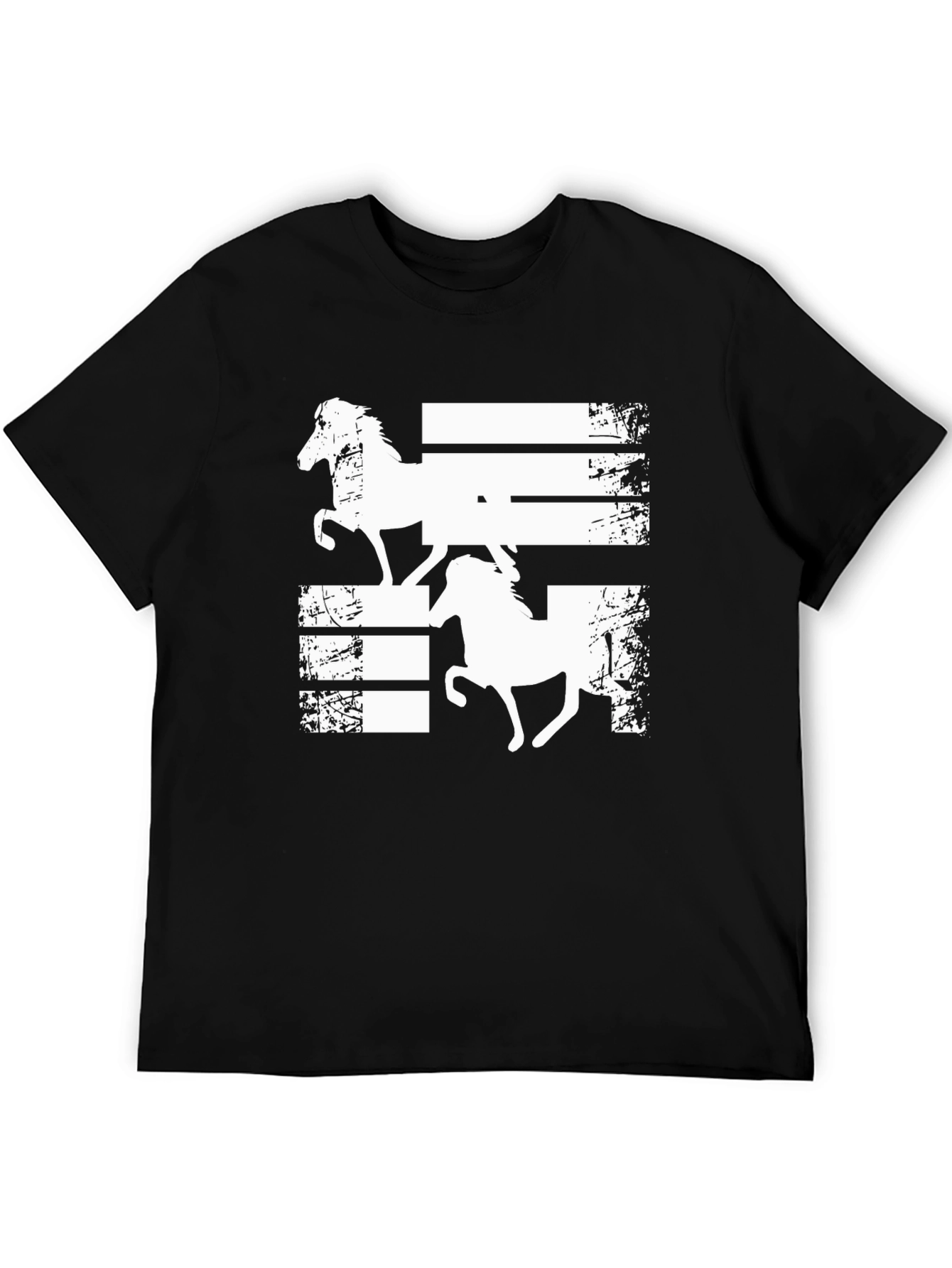 Horse Graphic Tee - Black Casual T-Shirt