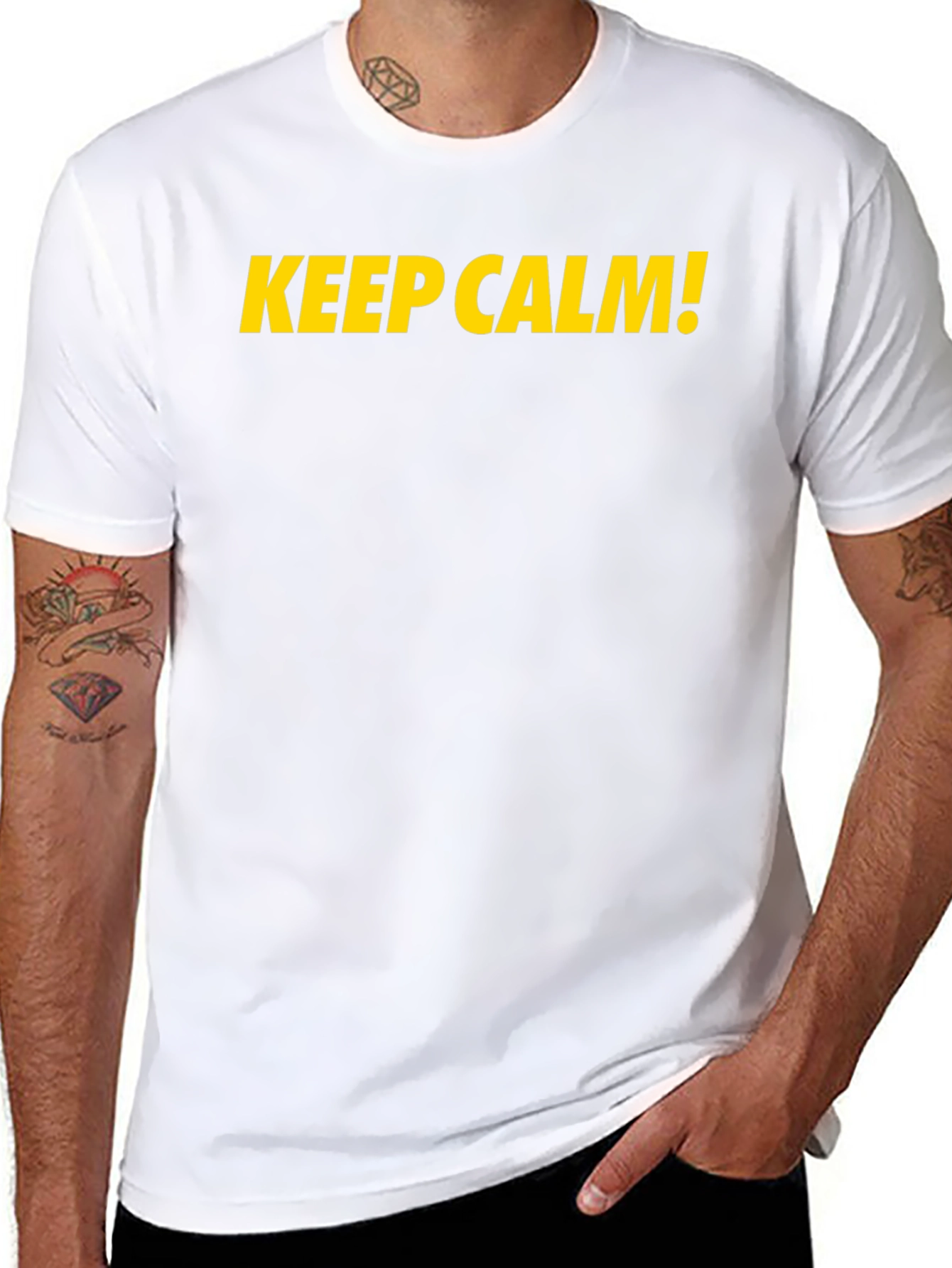 Keep Calm Graphic Tee - Black Cotton Casual T-Shirt