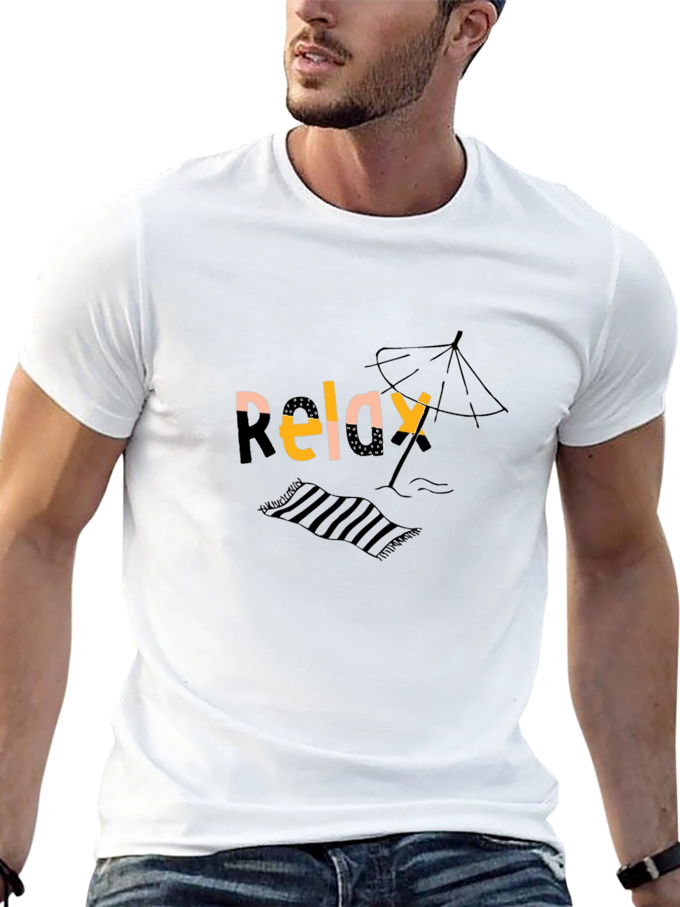 Relax Graphic Black T-Shirt
