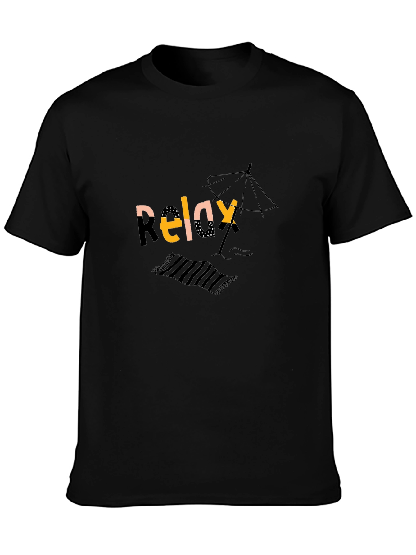 Relax Graphic Black T-Shirt