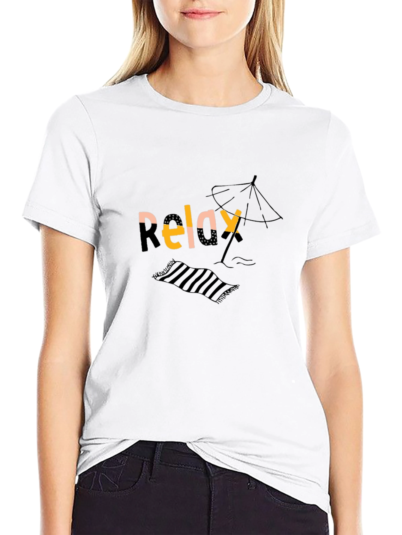 Relax Graphic Black T-Shirt