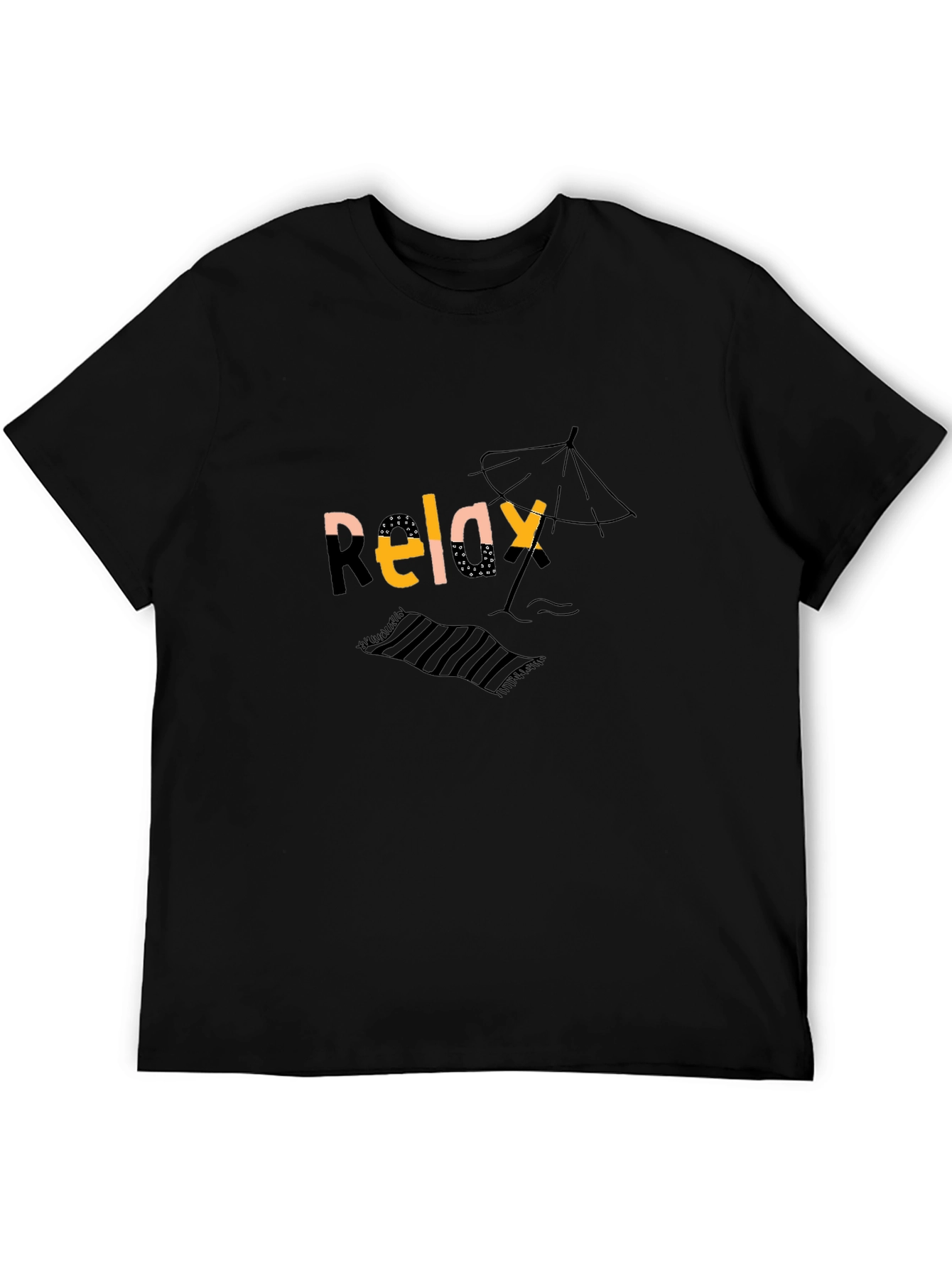 Relax Graphic Black T-Shirt