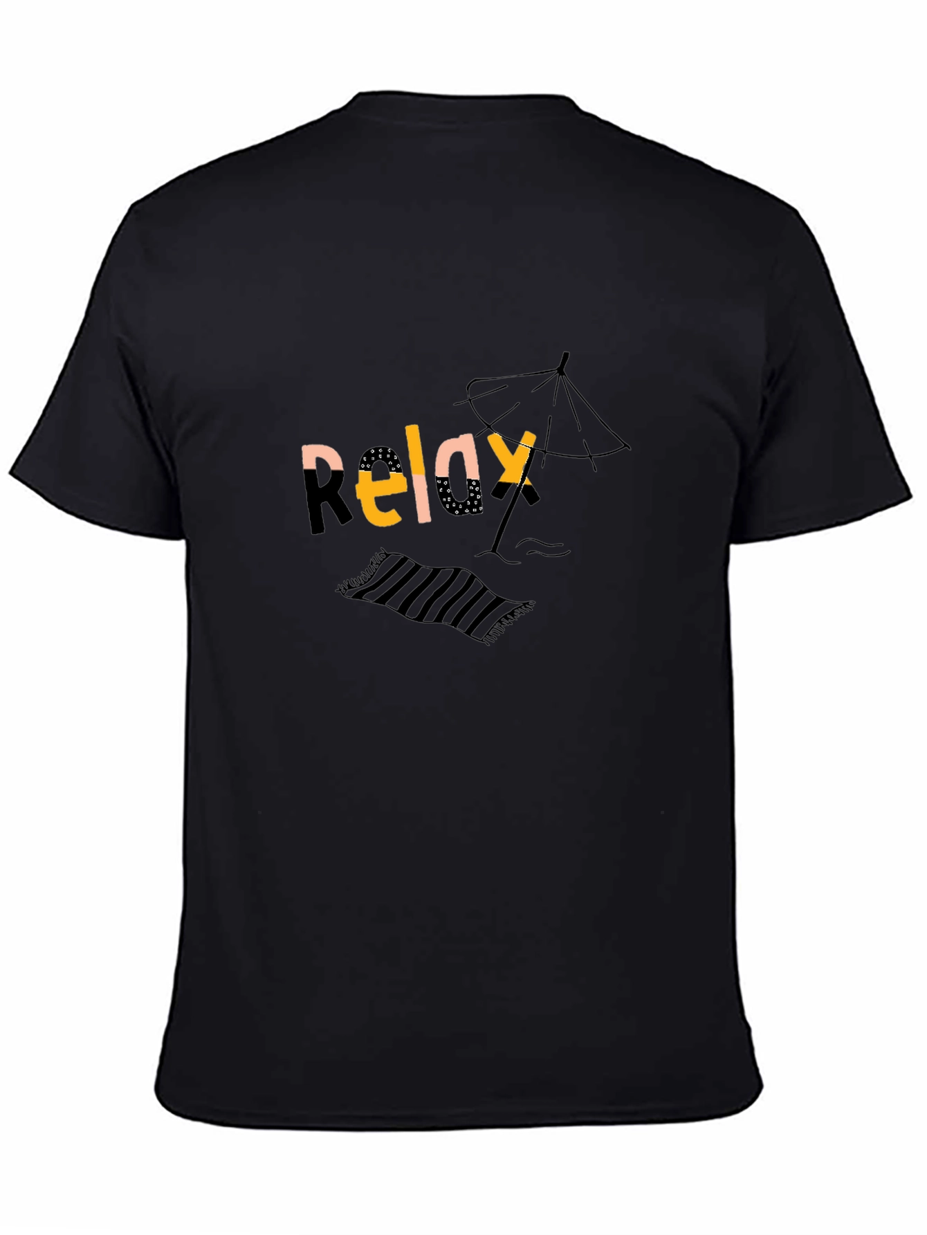 Relax Graphic Black T-Shirt