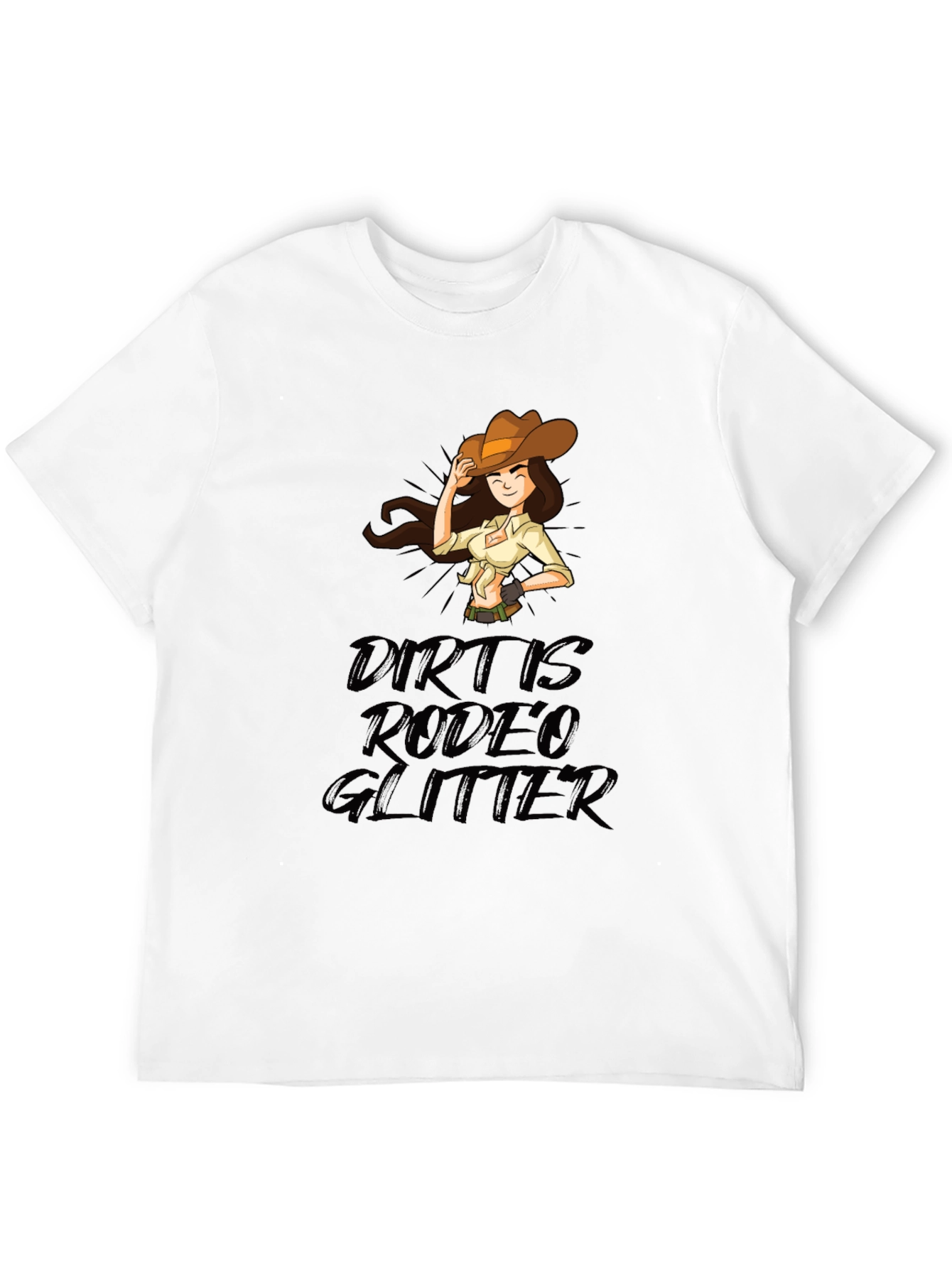 Dirt Is Rodeo Glitter Graphic T-Shirt