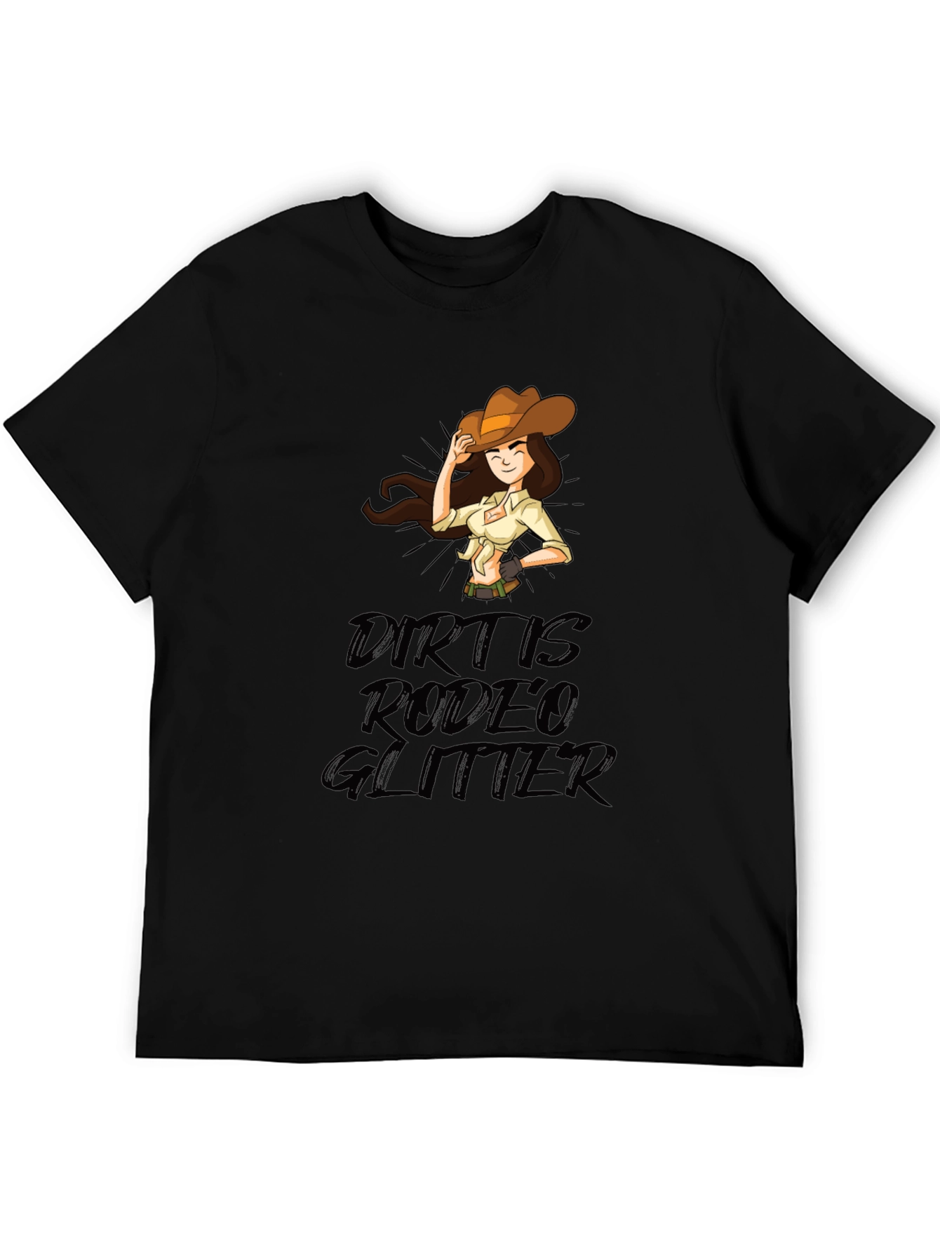 Dirt Is Rodeo Glitter Graphic T-Shirt