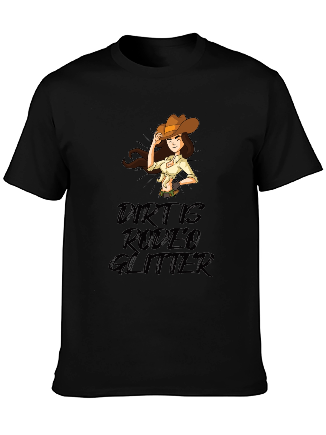 Dirt Is Rodeo Glitter Graphic T-Shirt