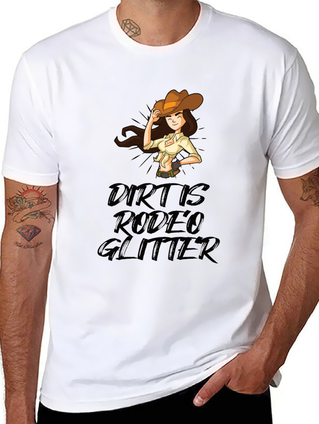 Dirt Is Rodeo Glitter Graphic T-Shirt