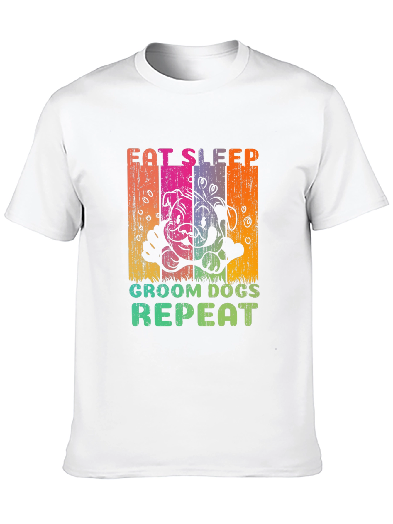 Eat Sleep Groom Dogs Repeat Graphic Tee
