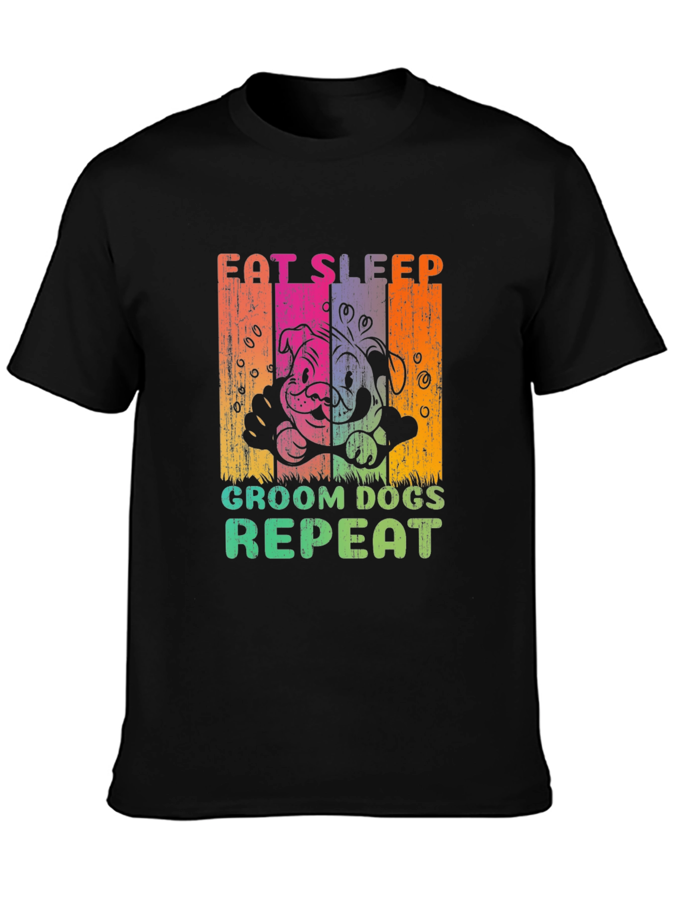 Eat Sleep Groom Dogs Repeat Graphic Tee