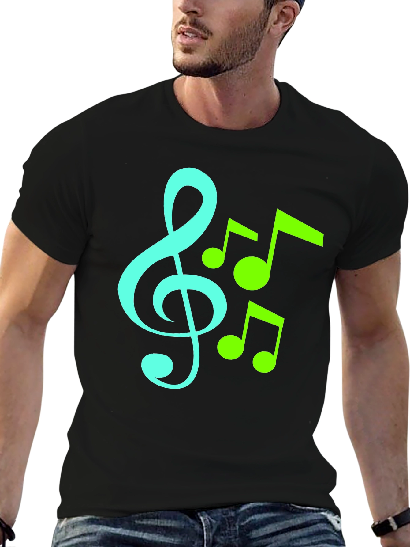 Musical Notes Graphic T-Shirt - Trendy Music Lover Tee