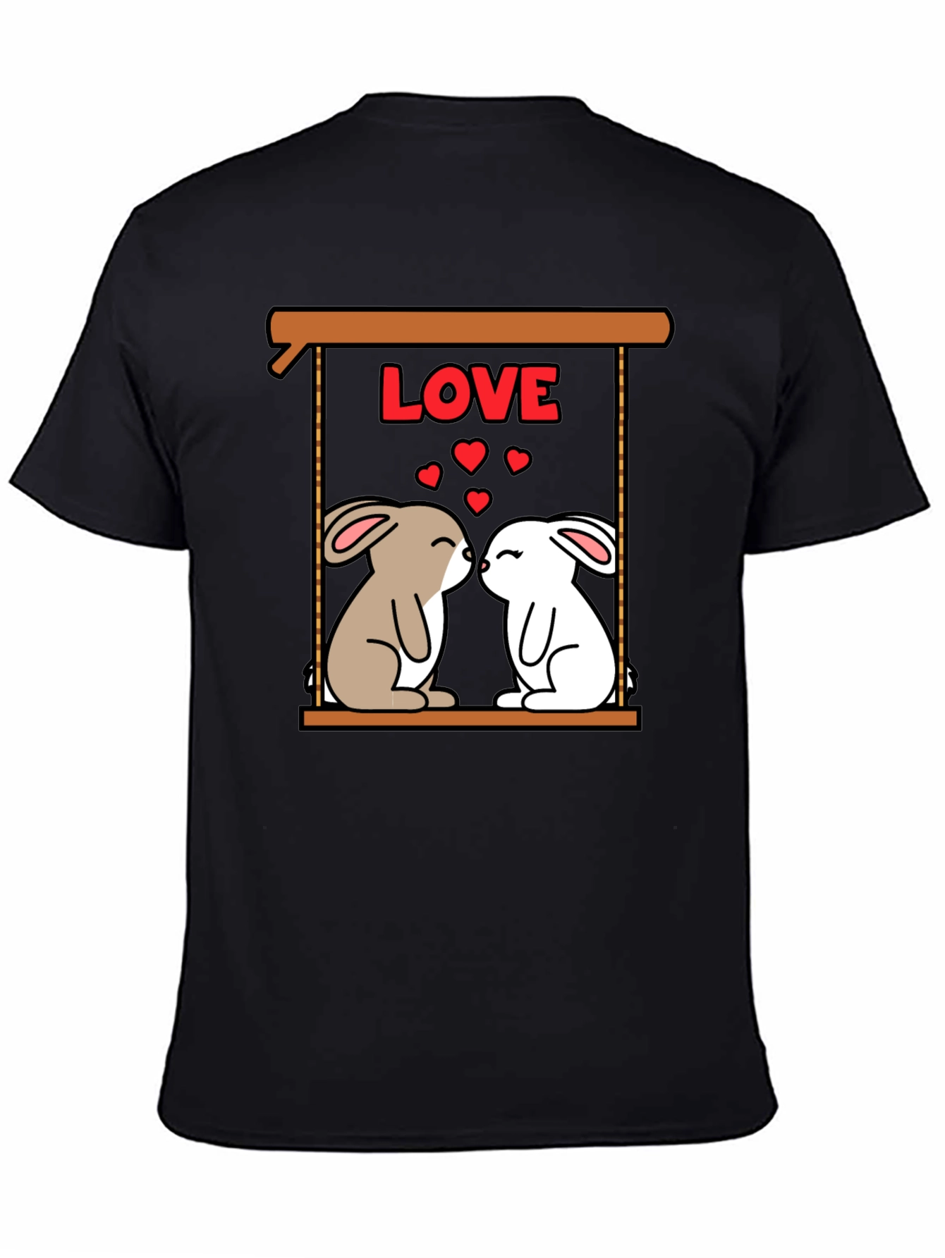 Cute Love Bunnies Graphic Tee - Valentines Day Shirt