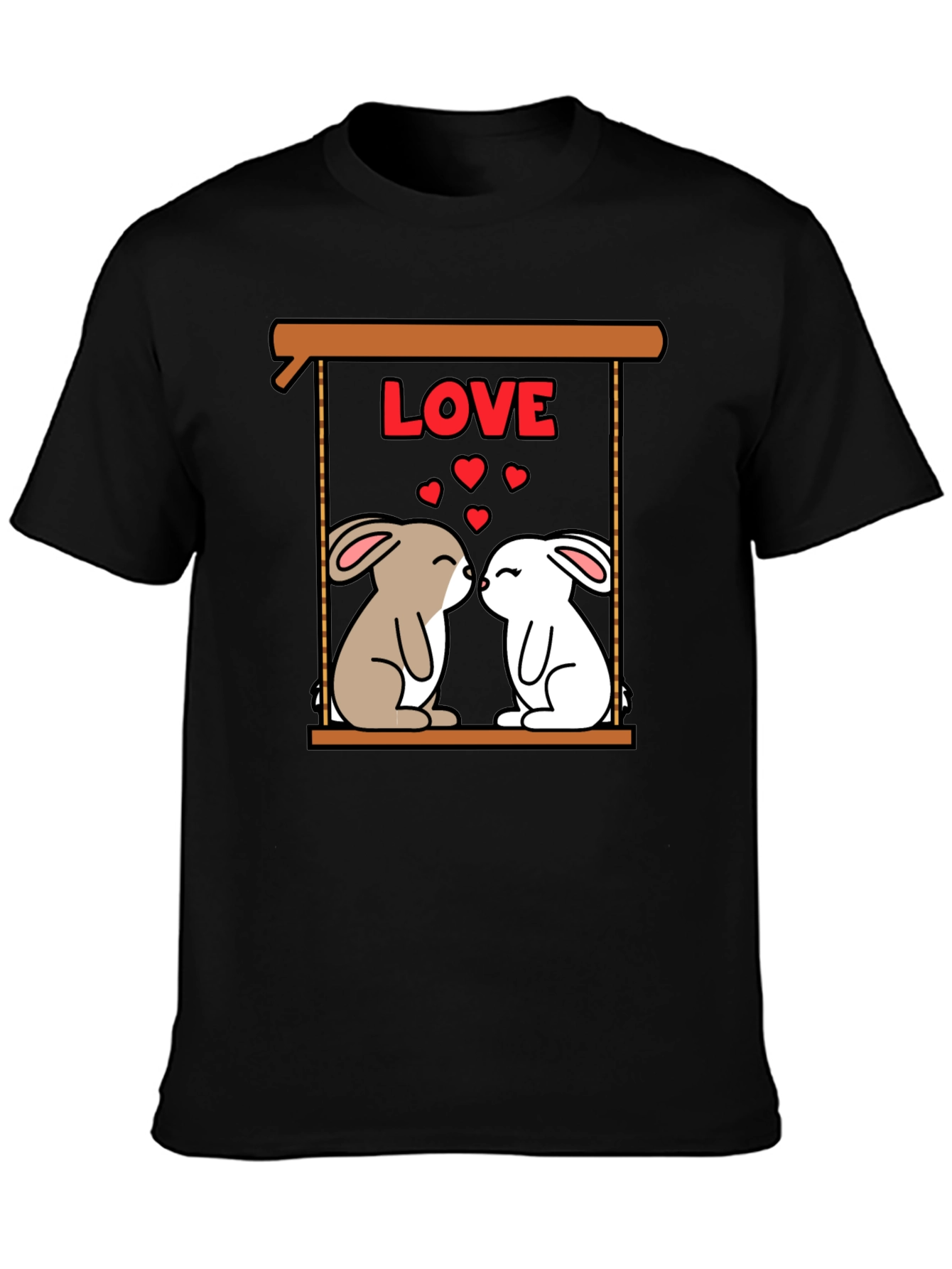 Cute Love Bunnies Graphic Tee - Valentines Day Shirt