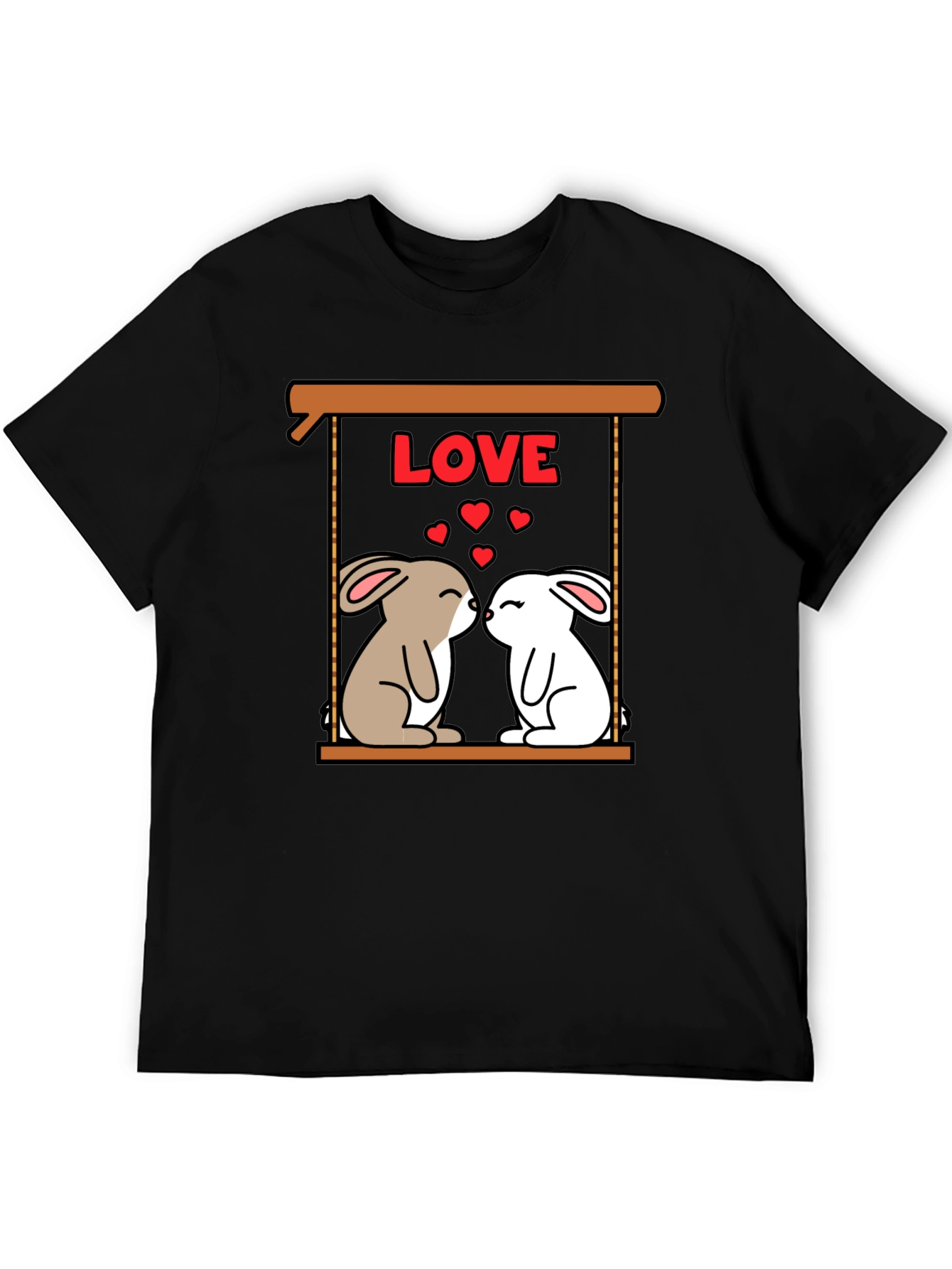 Cute Love Bunnies Graphic Tee - Valentines Day Shirt