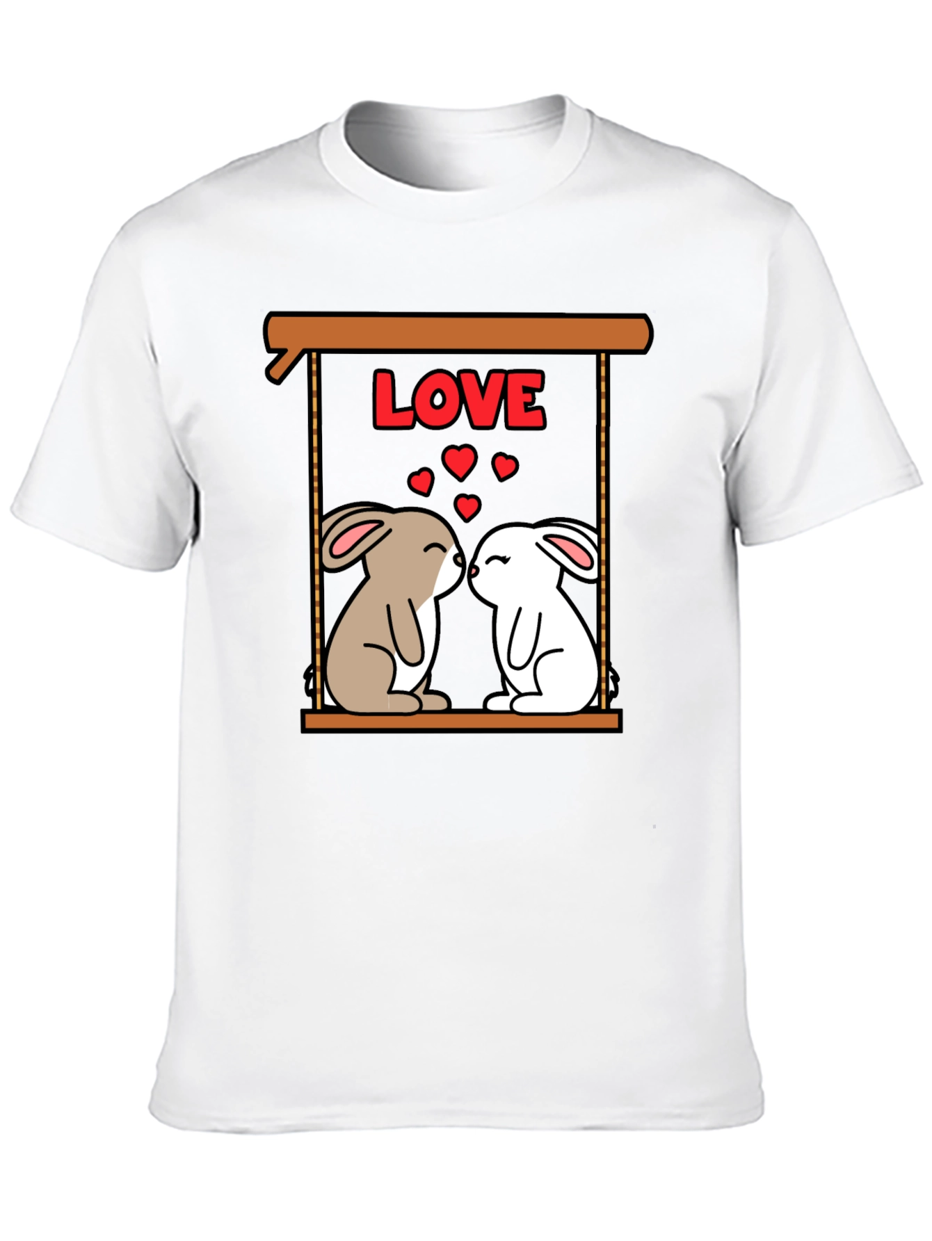 Cute Love Bunnies Graphic Tee - Valentines Day Shirt
