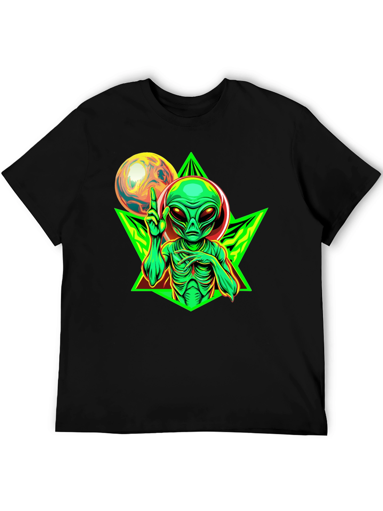 Alien Graphic T-Shirt - Black Cotton Tee