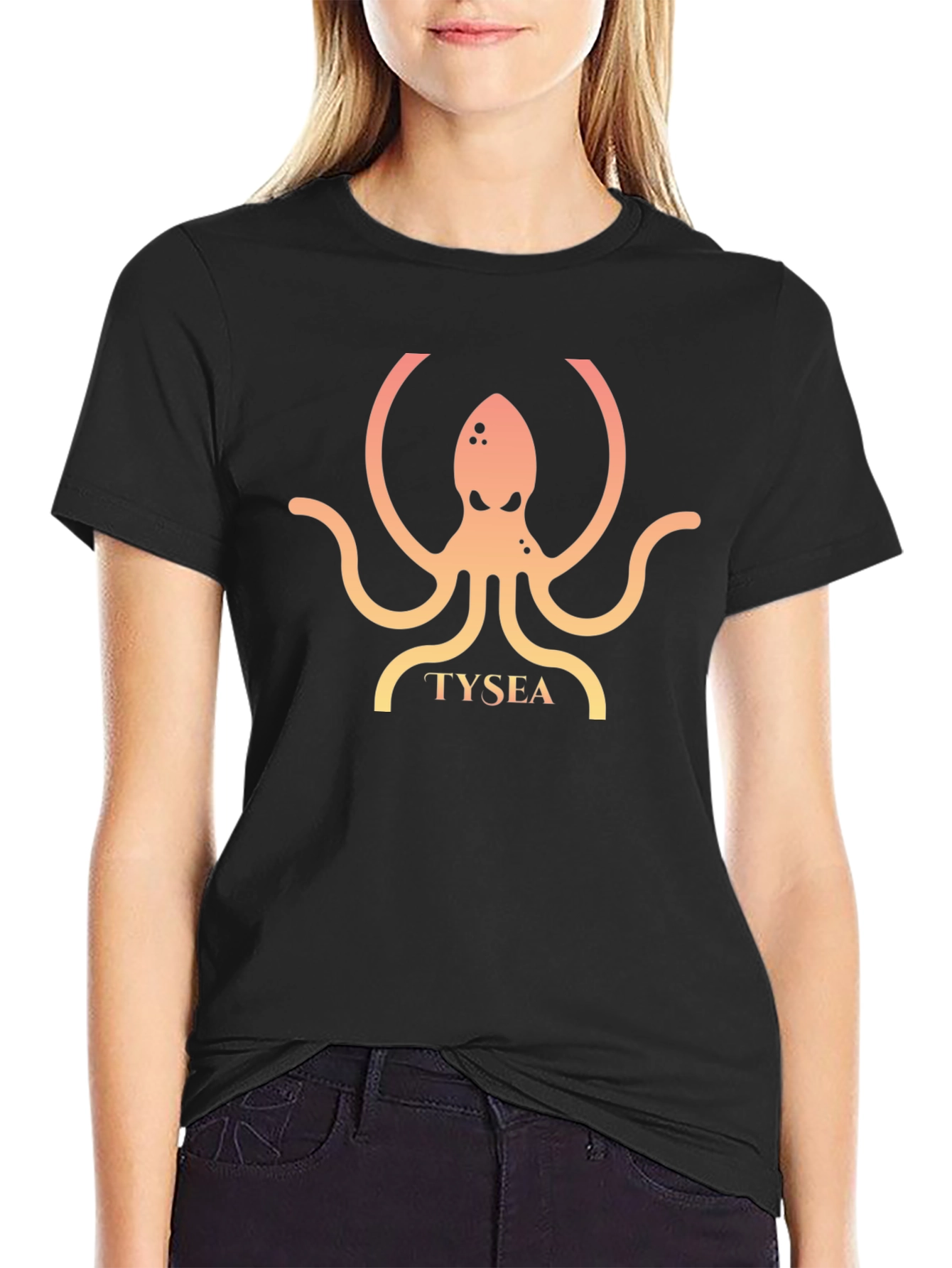 TYSEA Octopus Graphic T-Shirt - Stylish Black Tee