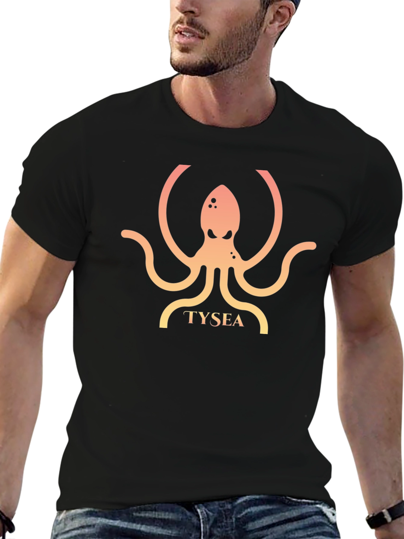 TYSEA Octopus Graphic T-Shirt - Stylish Black Tee